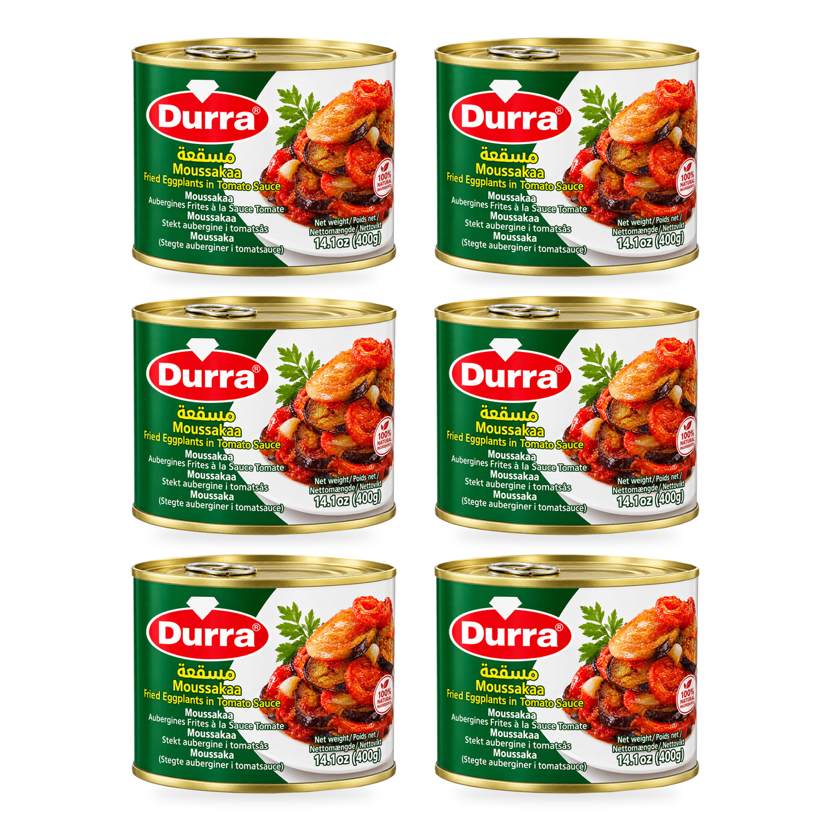 Moussaka d’aubergines Durra 400 g – Lot de 6 boîtes