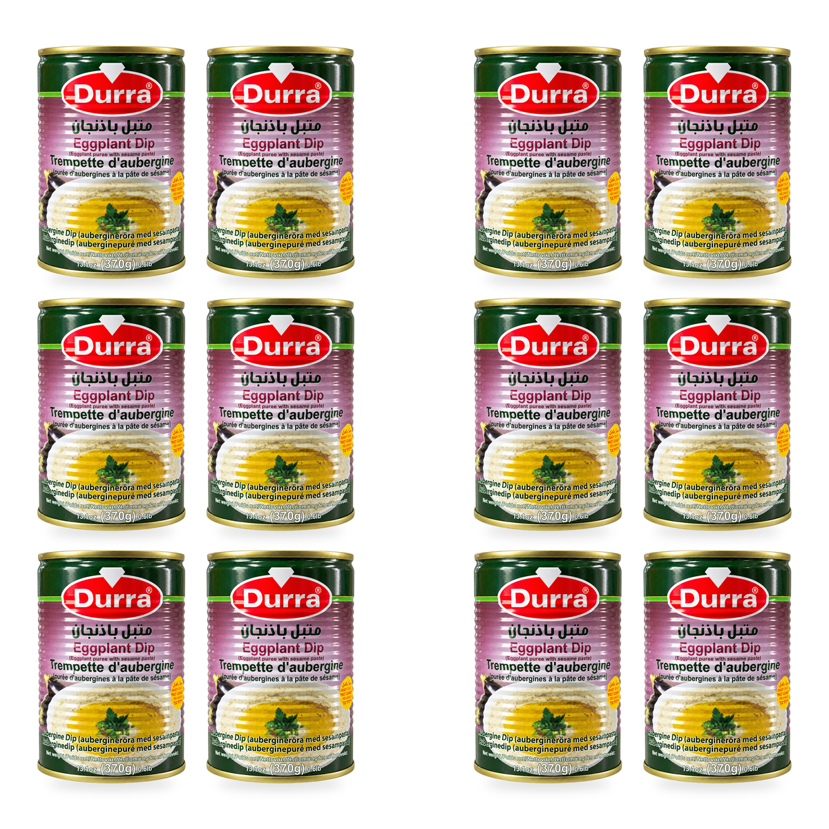 Mutabbal aux aubergines et au sésame Durra 370 g – lot de 12 boîtes