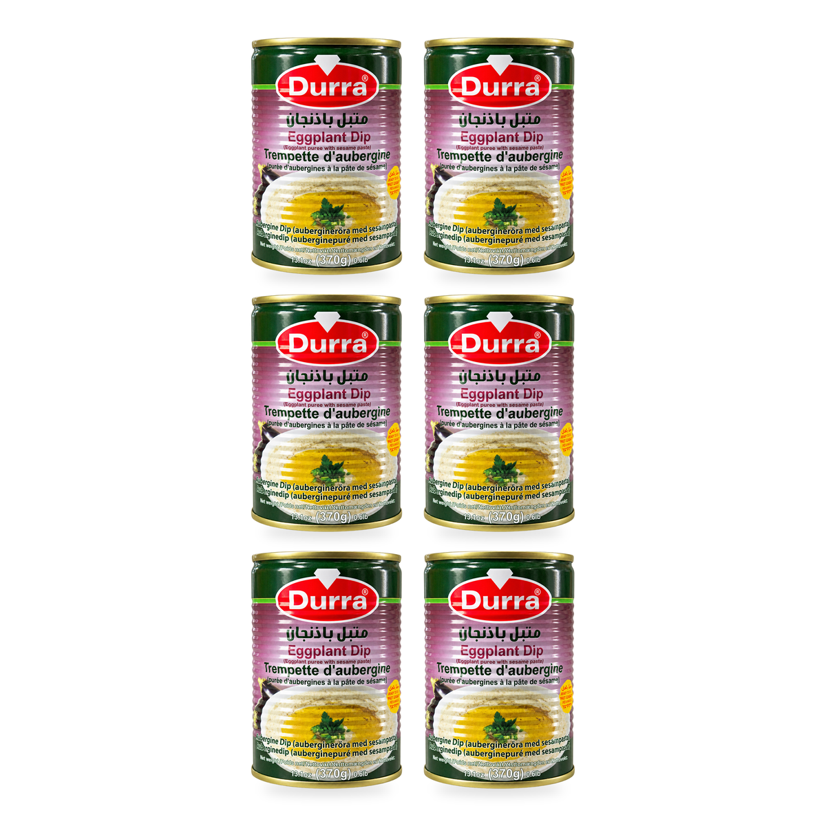 Mutabbal aux aubergines et au sésame Durra 370 g – lot de 6 boîtes