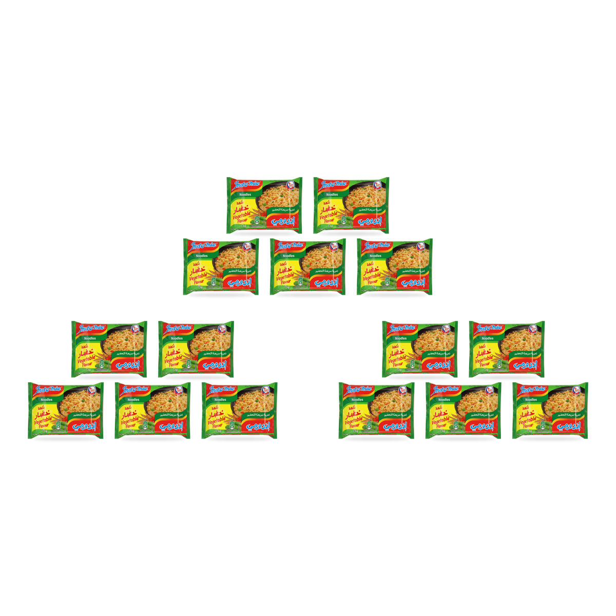 Nouilles instantanées aux légumes Indomie 75 g – lot de 15 sachets
