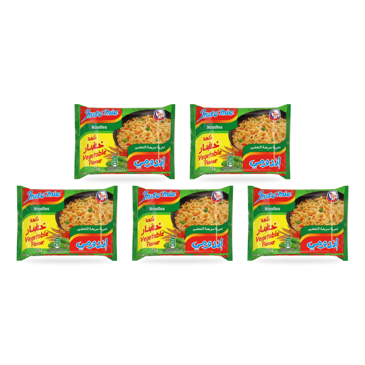 Nouilles instantanées aux légumes Indomie 75 g – lot de 5 sachets
