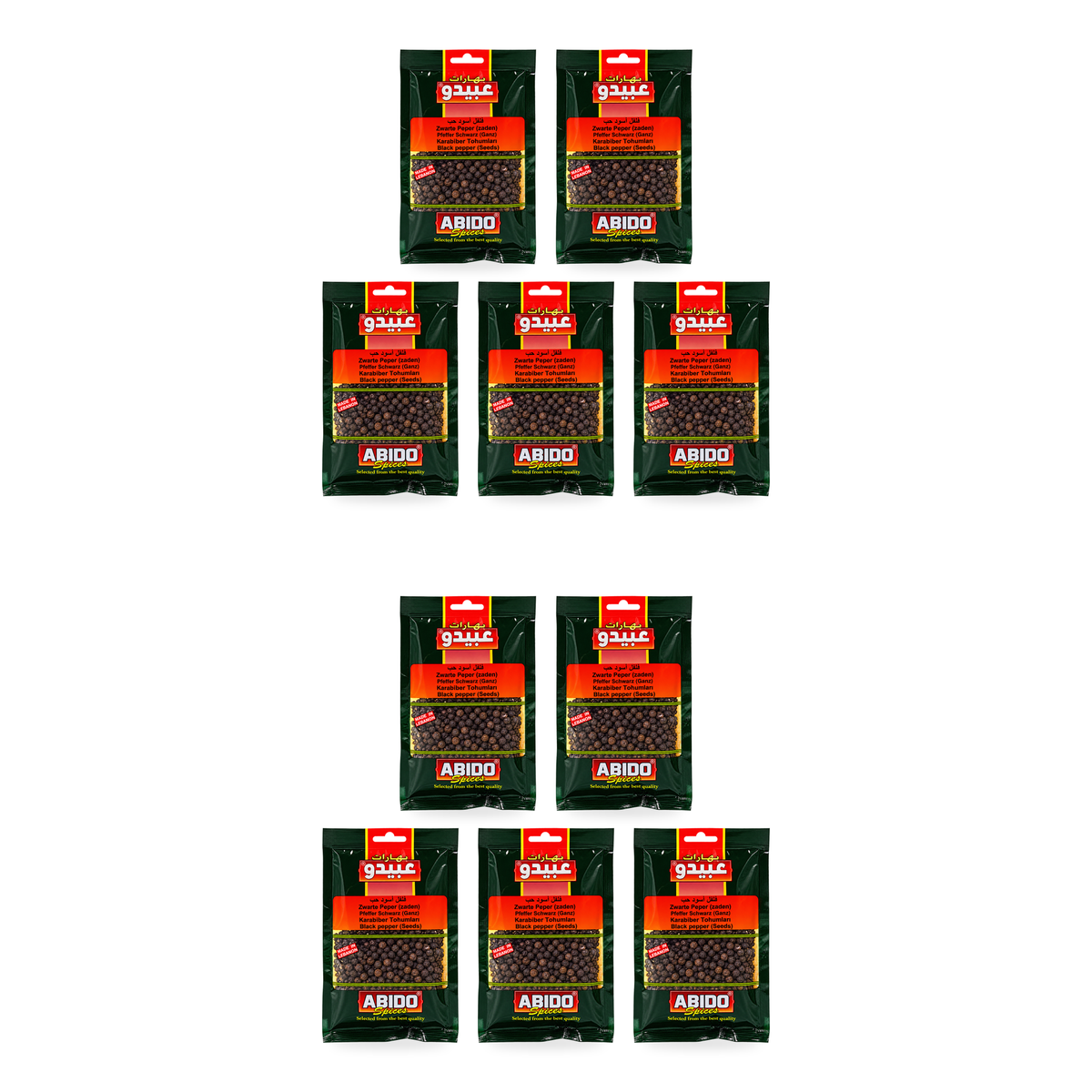 Poivre noir entier Abido 50 g, 10 unités, image de présentation