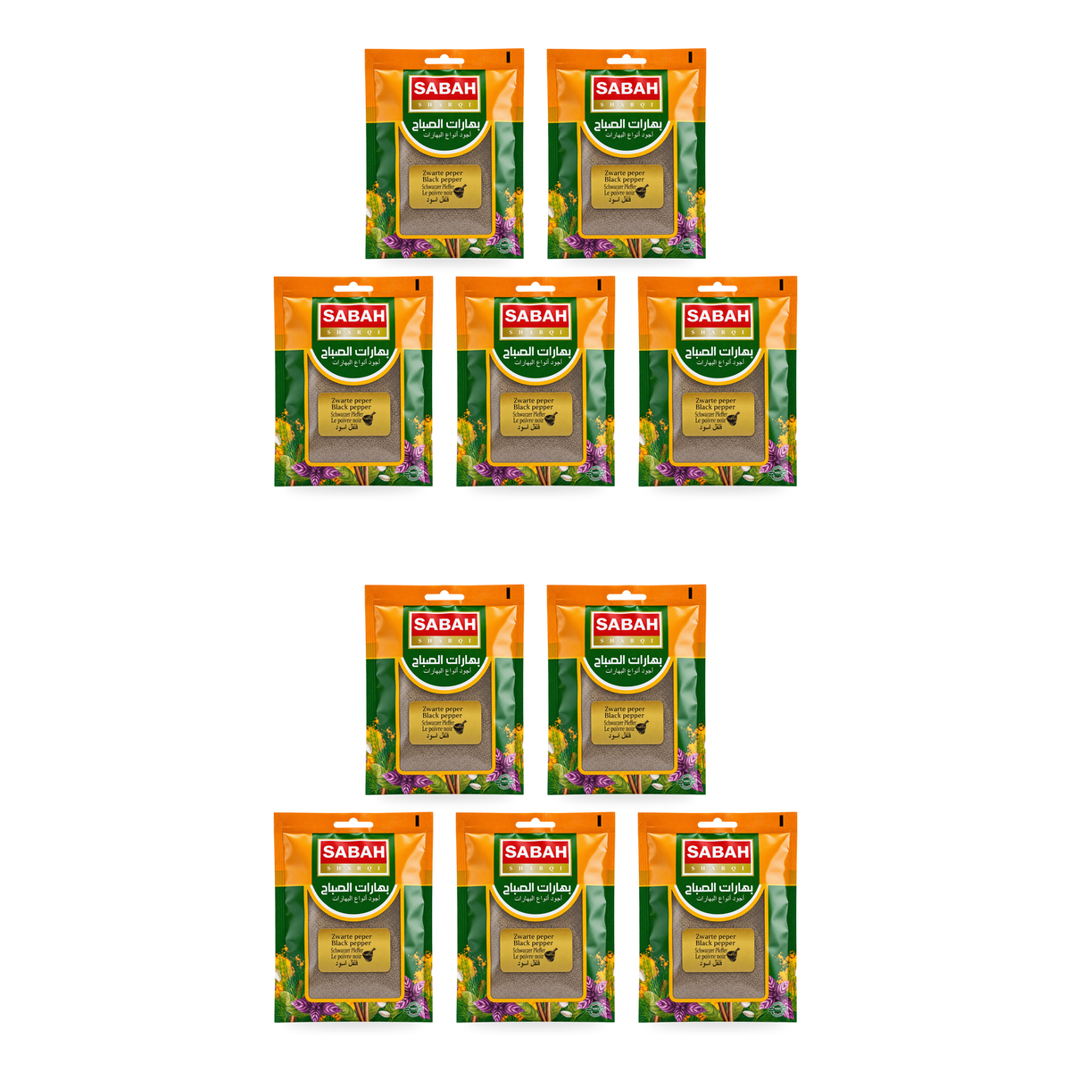 Poivre noir moulu Sabah 50 g – lot de 10 sachets