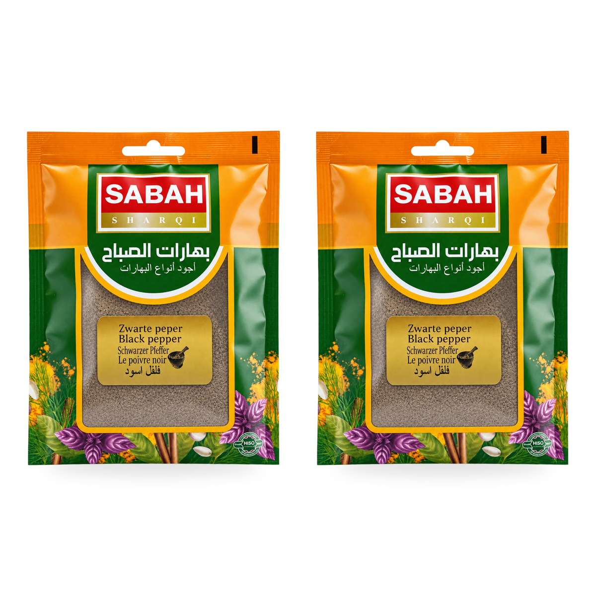 Poivre noir moulu Sabah 50 g – lot de 2 sachets
