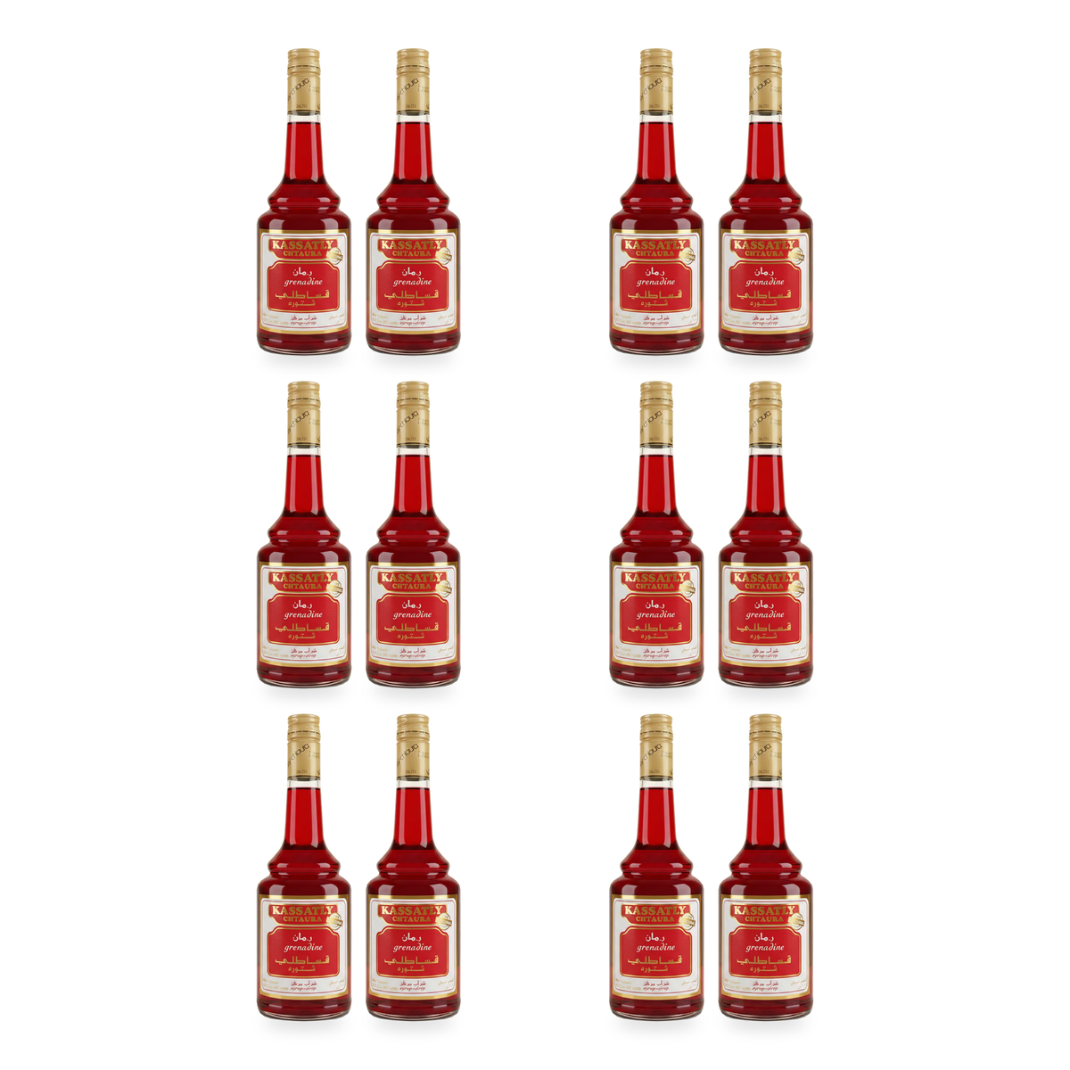 Sirop de grenadine Kassatly Chtaura 600 ml – lot de 12 bouteilles