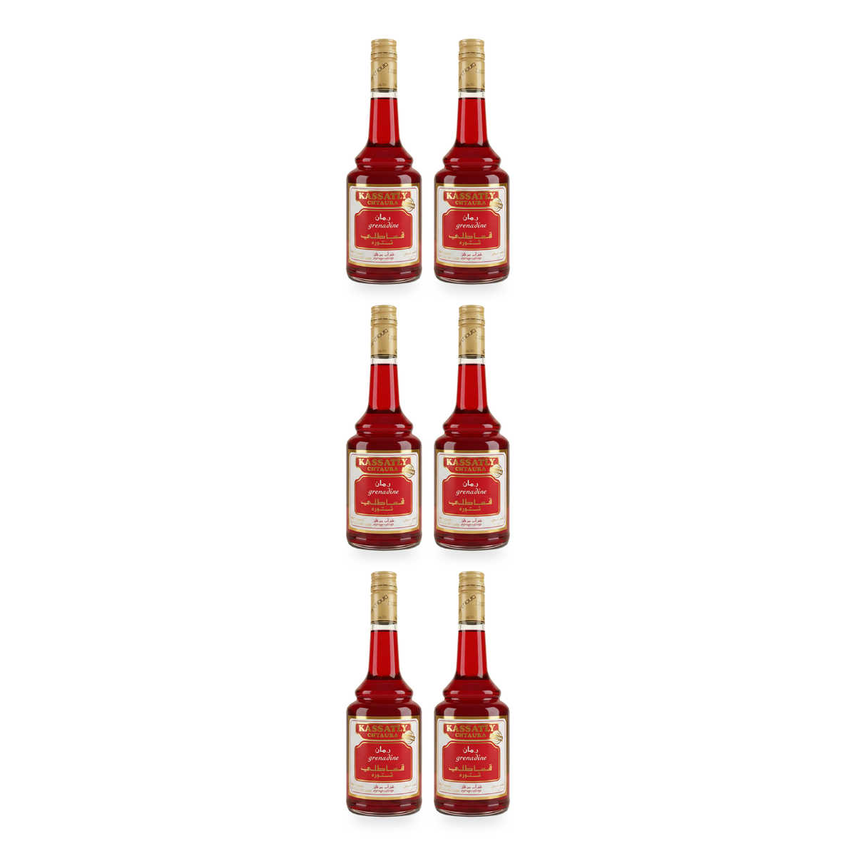 Sirop de grenadine Kassatly Chtaura 600 ml – lot de 6 bouteilles