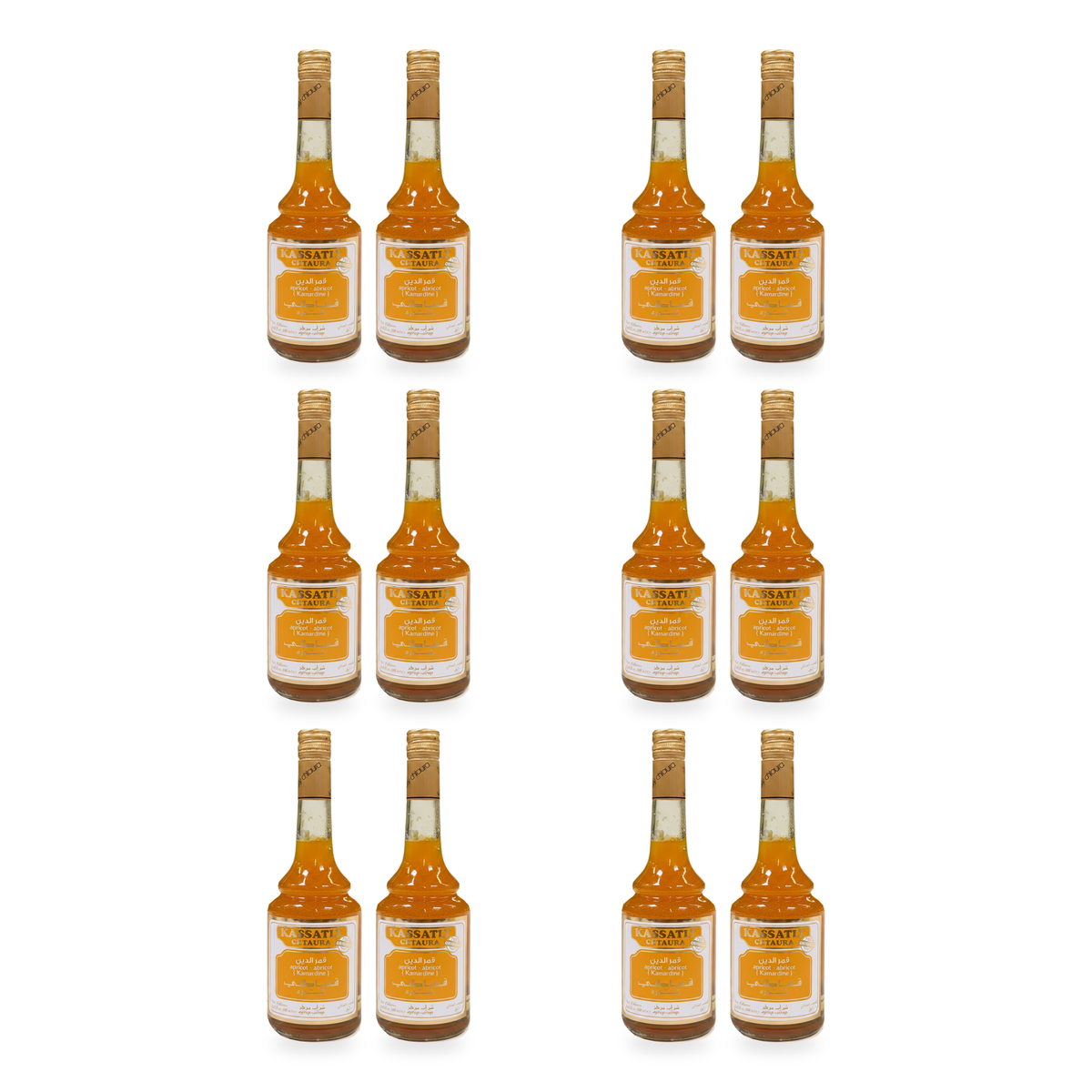 Sirop de Kamardine à l’abricot Kassatly Chtaura 600 ml – Lot de 12 bouteilles