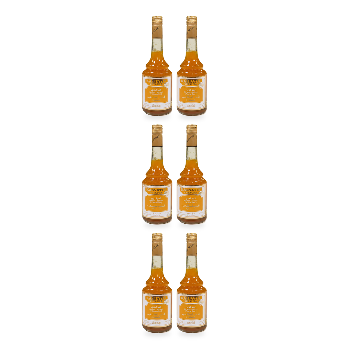 Sirop de Kamardine à l’abricot Kassatly Chtaura 600 ml – Lot de 6 bouteilles