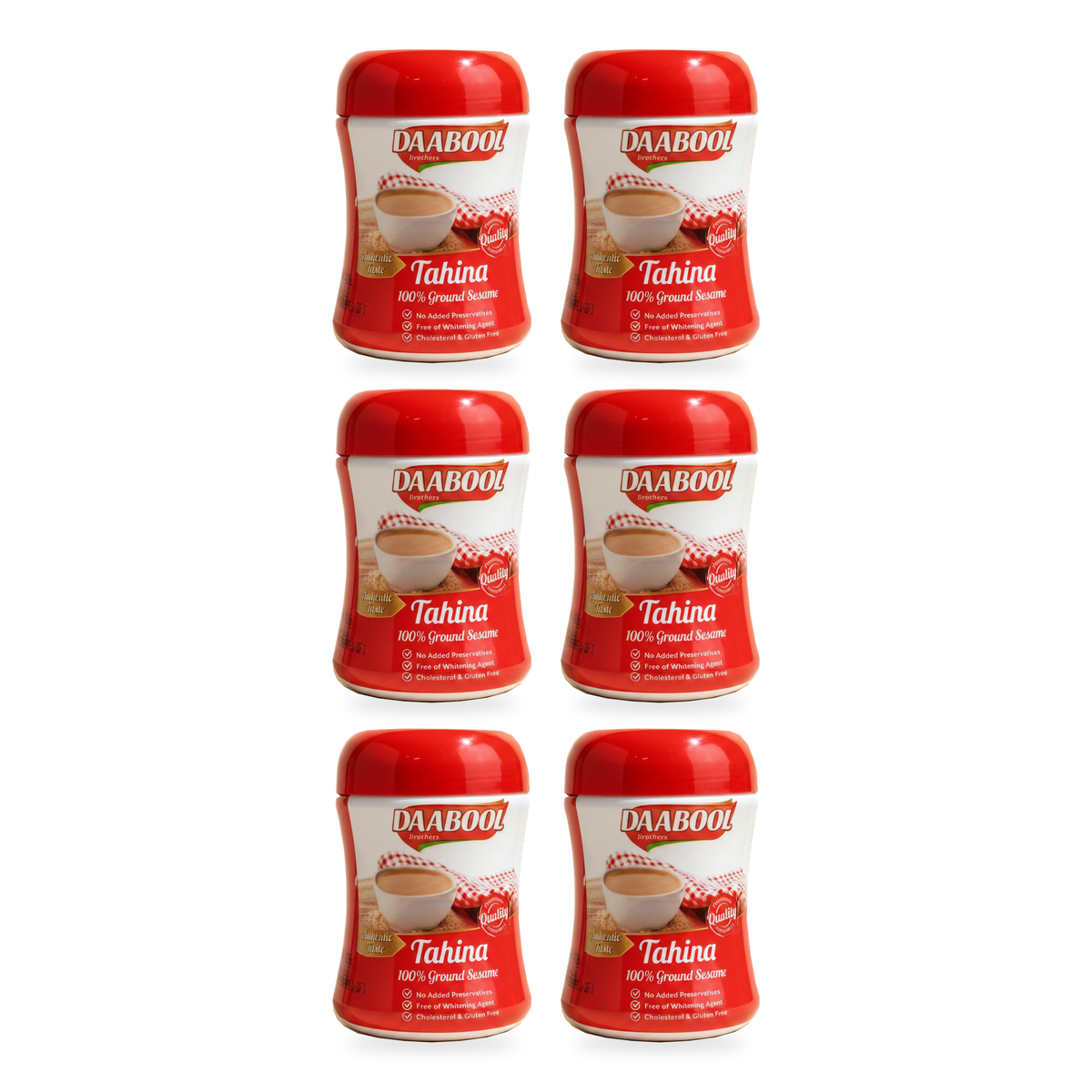 Tahina crème de sésame Daabool 400 g – Lot de 6 pots