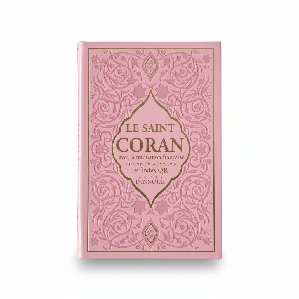 Le Noble Coran arabe / français avec QR code (écoute page par page) - 4 couleurs - Petite taille - Rose