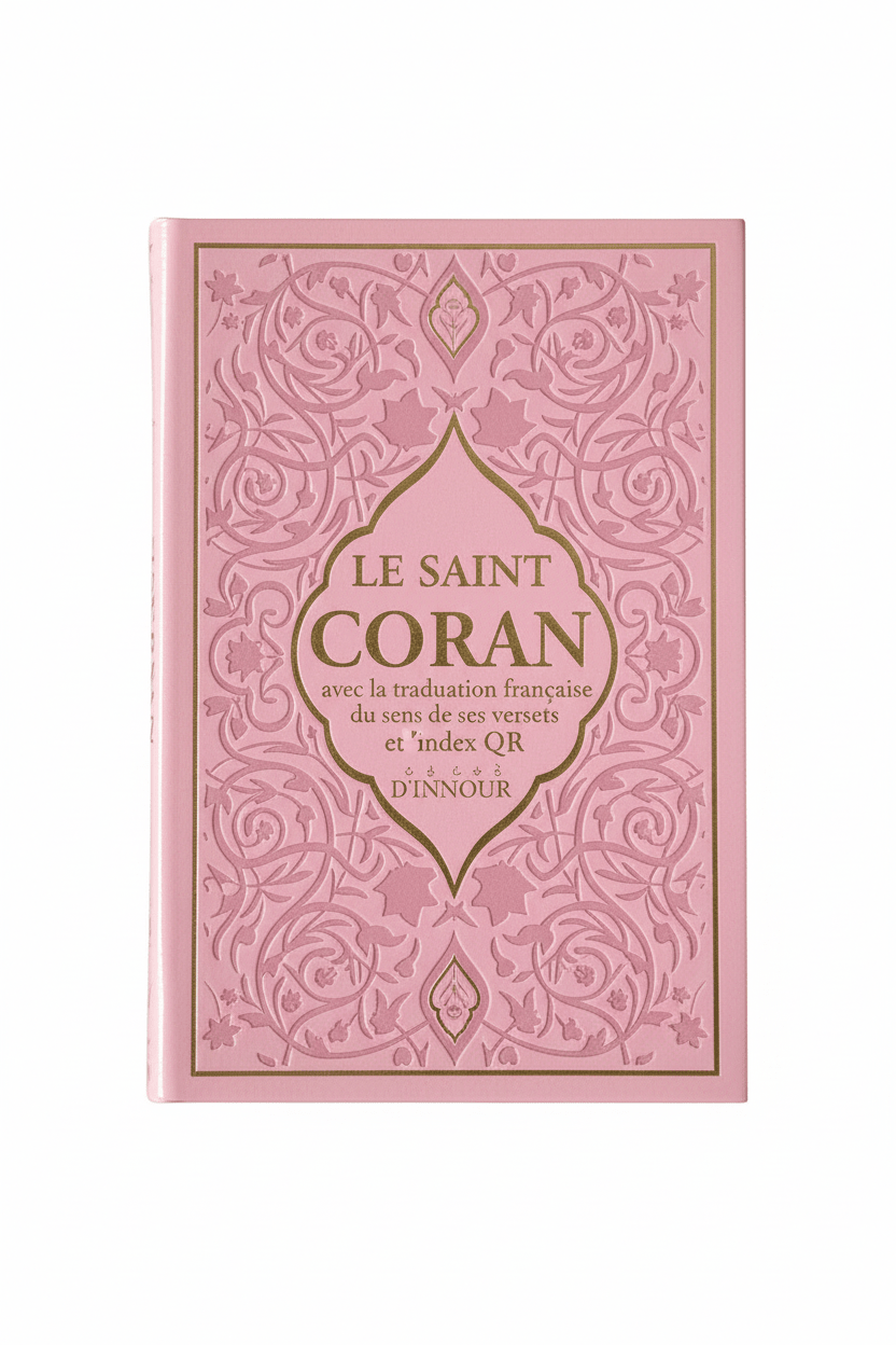 Le Noble Coran arabe / français avec QR code (écoute page par page) - 4 couleurs - Petite taille - Rose