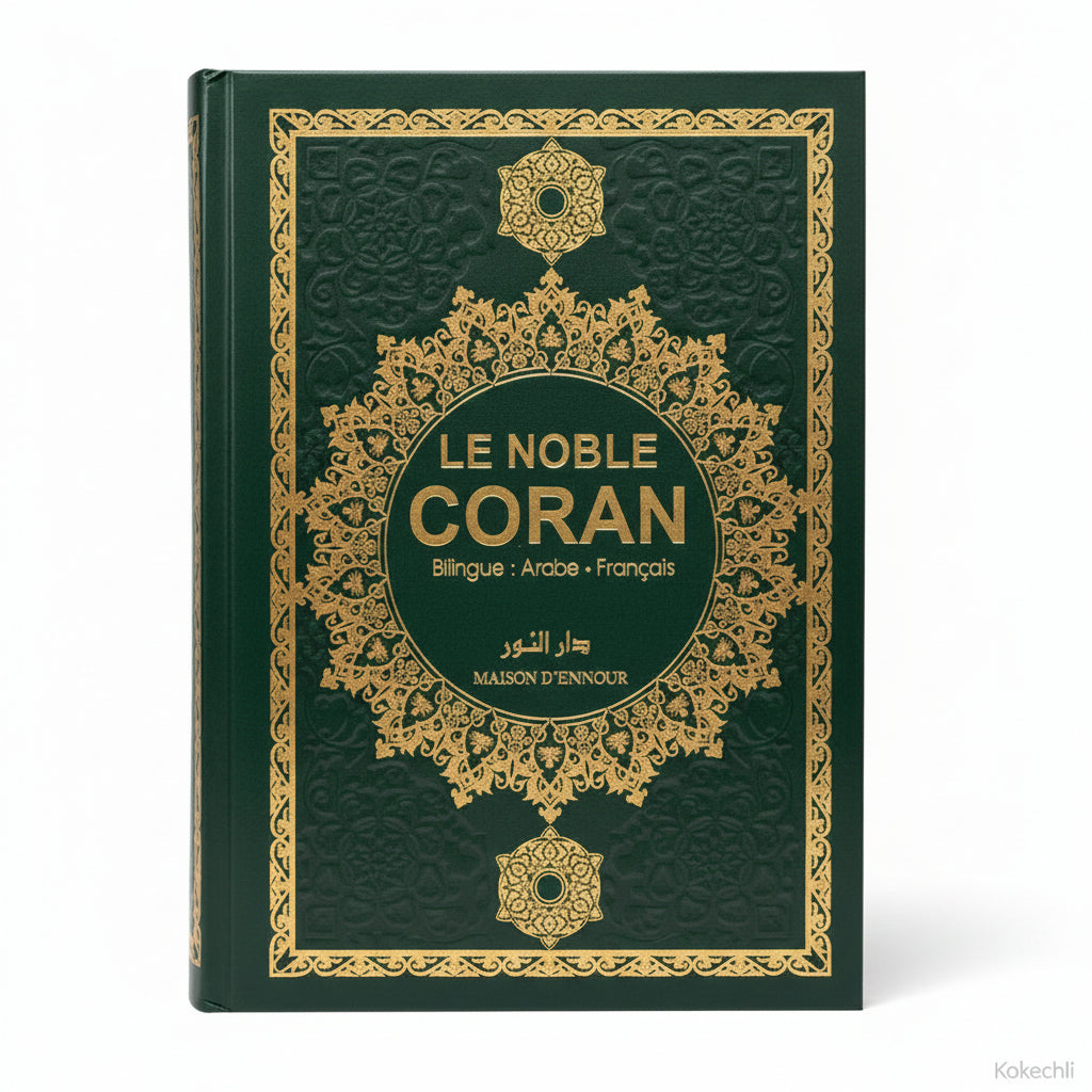 Le Noble Coran Bilingue 20 x 14 cm Arabe - Français | Couverture verte - KokechliMa boutique