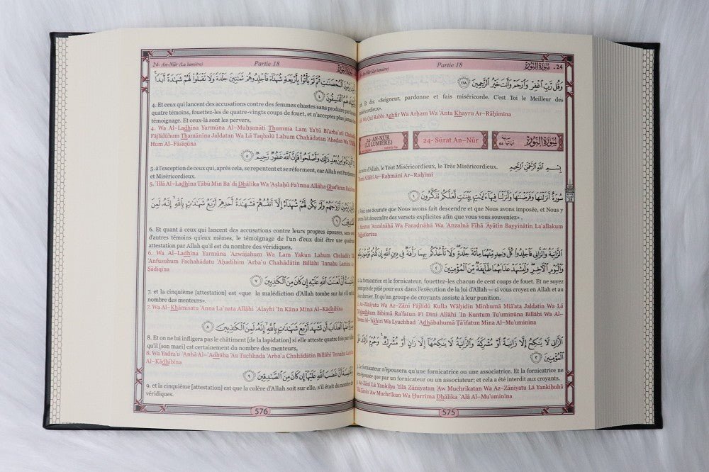 Le Saint Coran - Arabe + Transcription phonétique + Traduction française – Édition de luxe Blanc Doré (14 x 20 cm) - Kokechli Orientica