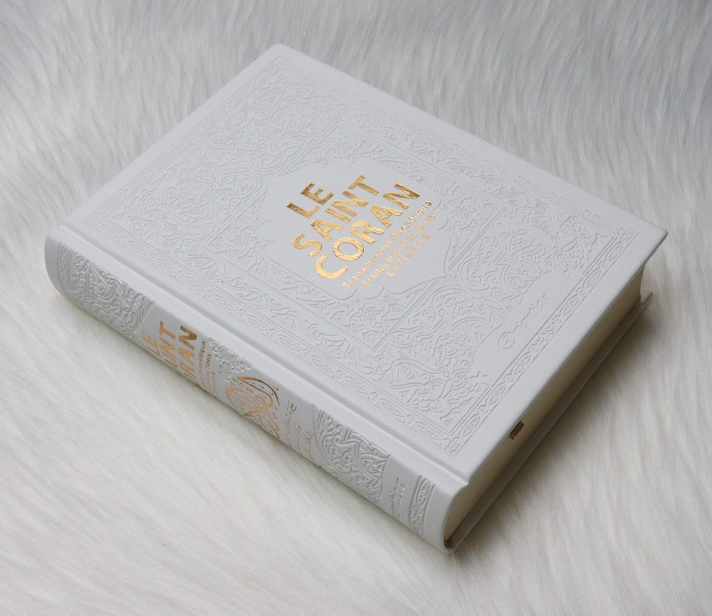 Le Saint Coran - Arabe + Transcription phonétique + Traduction française – Édition de luxe Blanc Doré (14 x 20 cm) - Kokechli Orientica