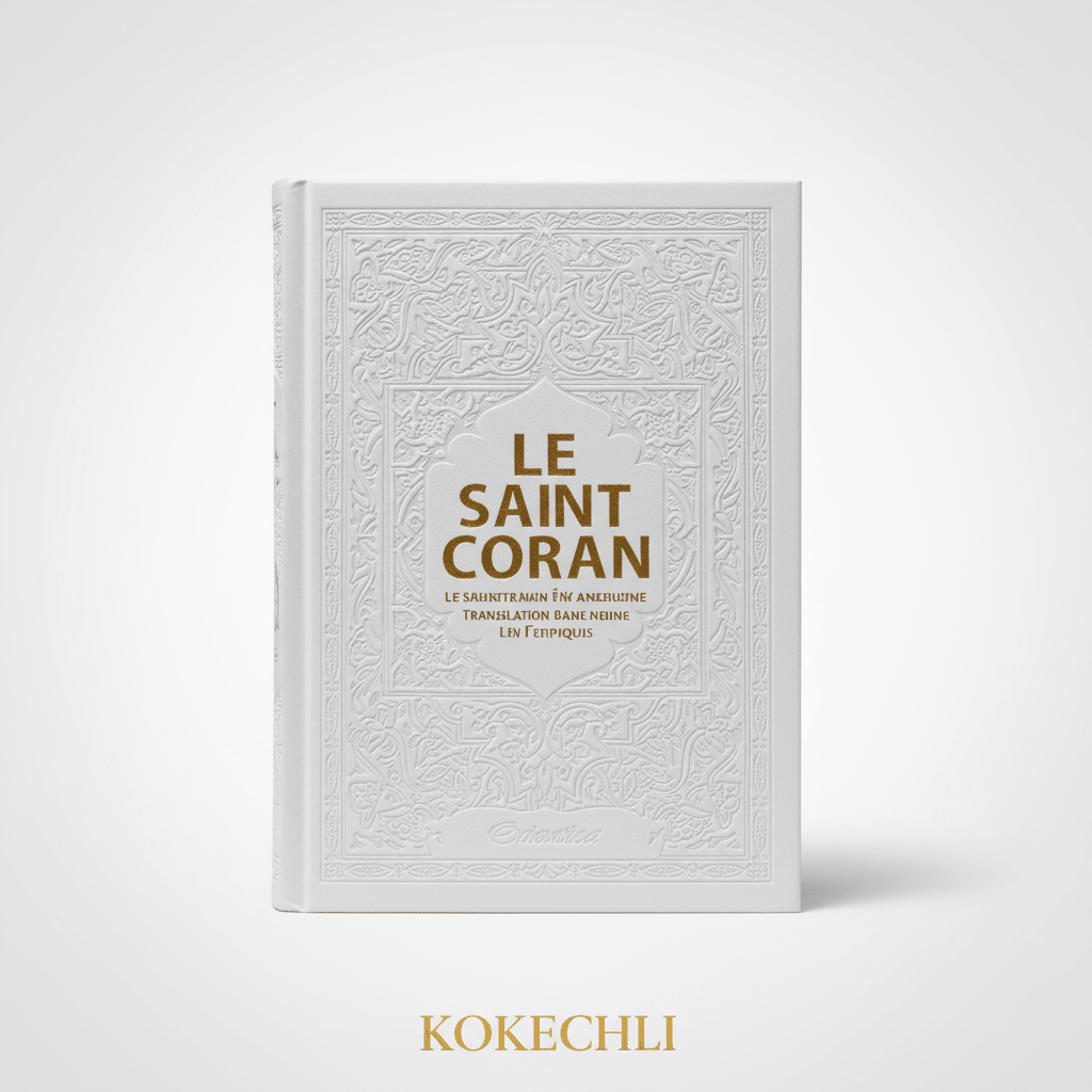 Le Saint Coran - Arabe + Transcription phonétique + Traduction française – Édition de luxe Blanc Doré (14 x 20 cm) - Kokechli Orientica