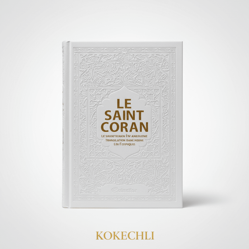 Le Saint Coran - Arabe + Transcription phonétique + Traduction française – Édition de luxe Blanc Doré (14 x 20 cm) - Kokechli Orientica
