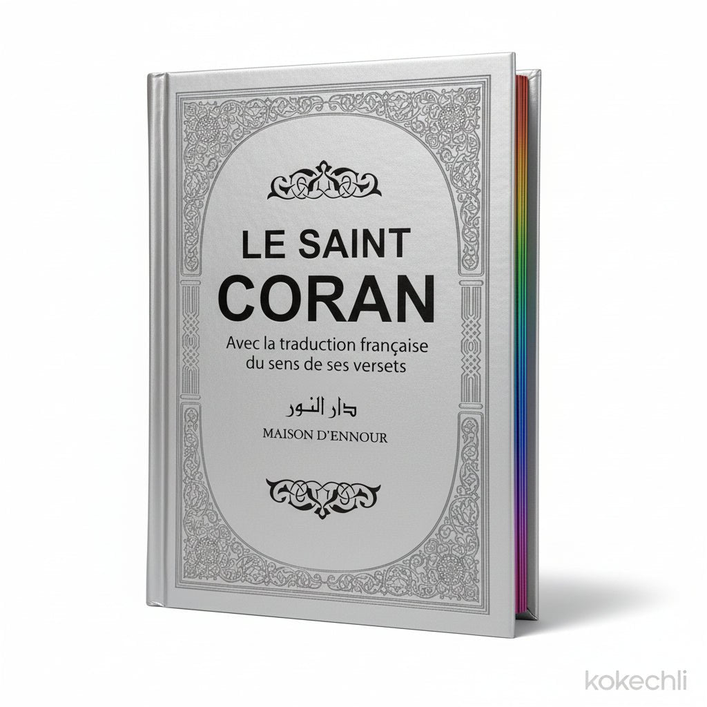 Le Saint Coran arabe/français – Édition arc-en-ciel (10 couleurs) – Couverture rigide - Gris