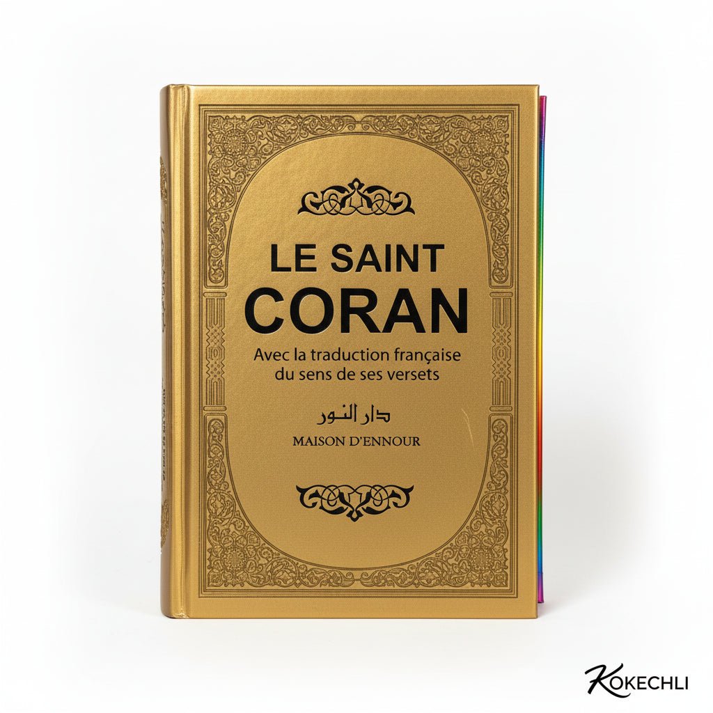 Le Saint Coran arabe/français – Édition arc-en-ciel (10 couleurs) – Couverture rigide - Doré