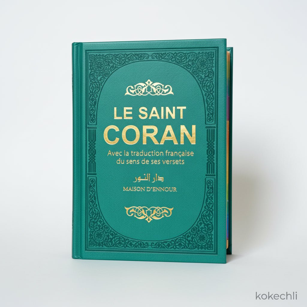 Le Saint Coran arabe/français – Édition arc-en-ciel (10 couleurs) – Couverture rigide - Turquoise