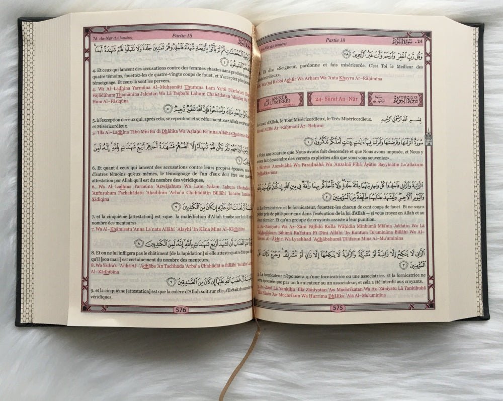 Le Saint Coran - Couverture Daim - Français - Arabe - Phonétique 14*20 cm - Kokechli Ma boutique