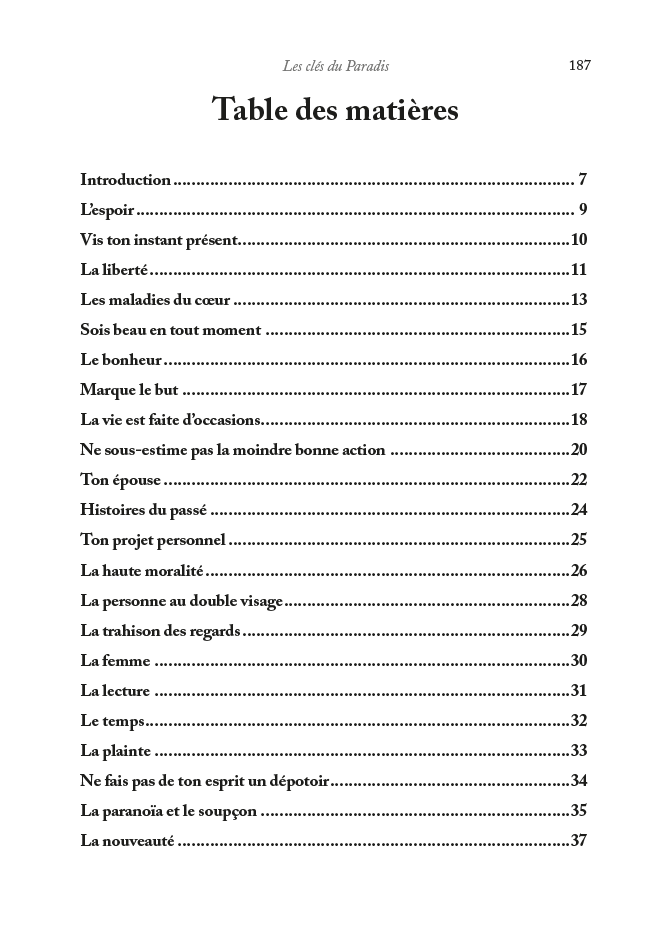 Les Clés du Paradis – Mash‘al Al - Fallahi – Éditions Al - Hadîth - Kokechli Al Hadîth