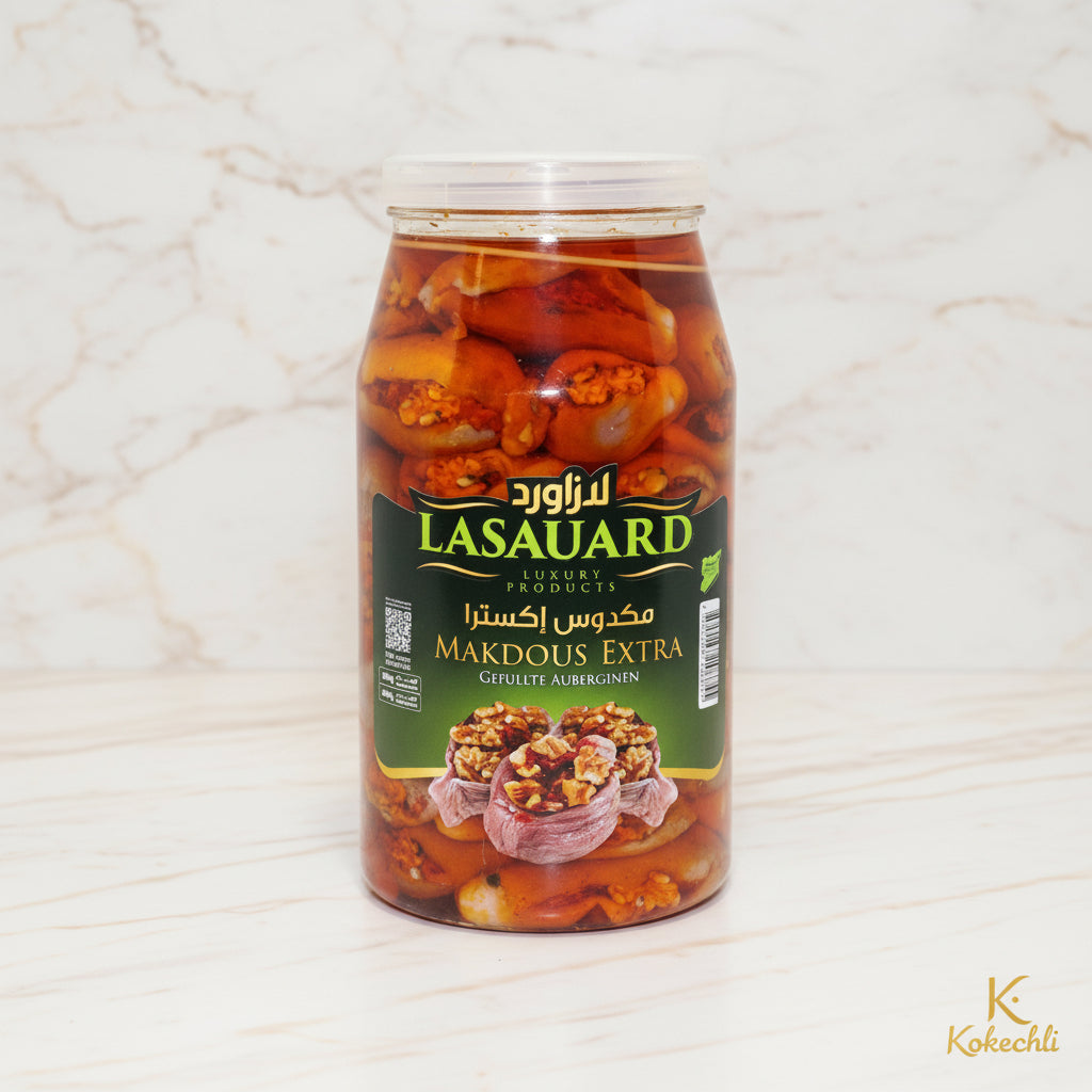 Makdous Extra Lasauard 2,8kg - Aubergines Farcies aux Noix et à l'Huile - Kokechli lasauard
