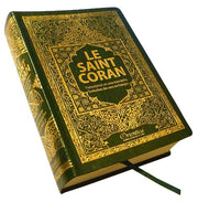 Le Noble Coran Vert doré ( Français - Arabe - Phonétique ) Format poche 17*13 cm